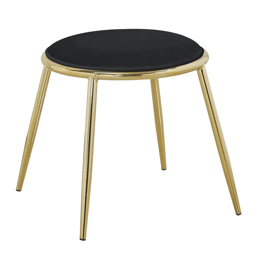 Stołek GLAM EMILY Czarny Ø 45X45 cm (Wysokość Nóg 41 cm)